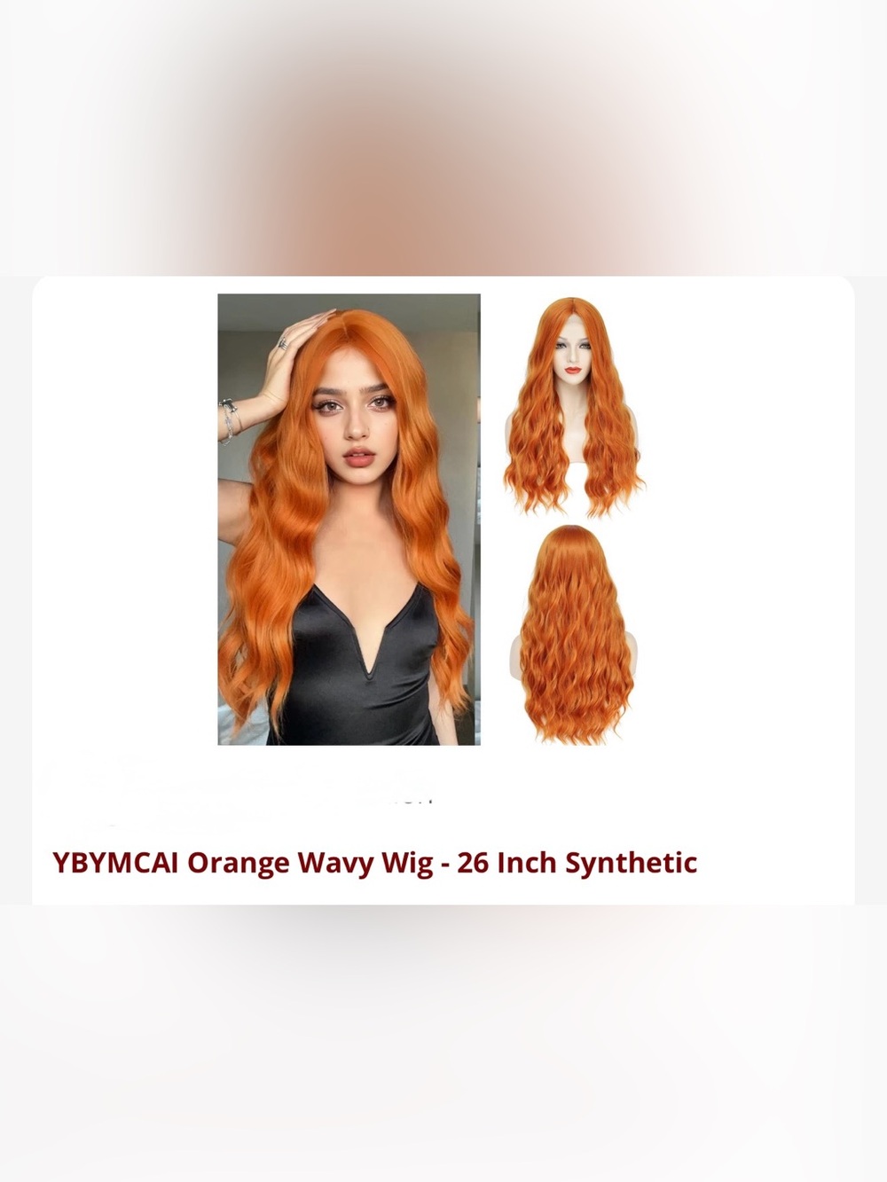 Orange Wavy 26" Synthetic Wig - Vibrant Orange Women Hair